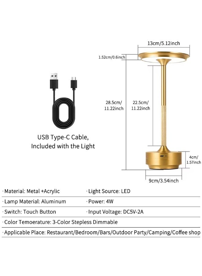 MODI Modern Minimalist Table Lamp, 13cm x 28.5cm Small Desk Lamp with 3-Color Stepless Dimming & Touch Control, Dimmable LED Lamp for Bedroom Bar Restaurant Decor, Eye-caring Portable Lighting for Home Office Camping - Image 5